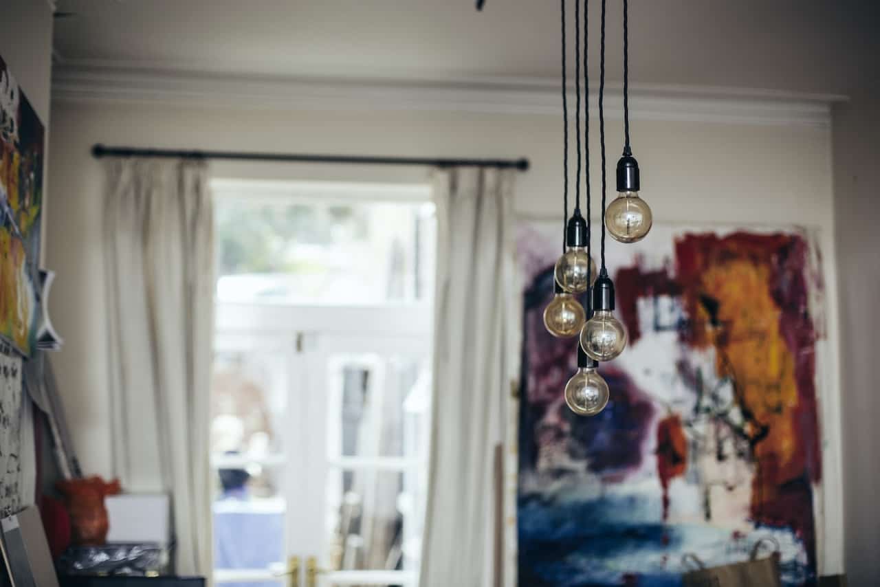 Energy-efficient LED lights illuminating a modern kitchen interior