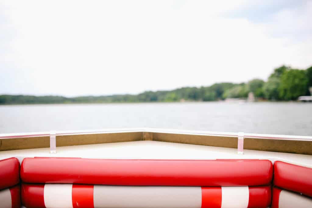 A boat during the summer on water