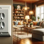 Focus on a wall outlet